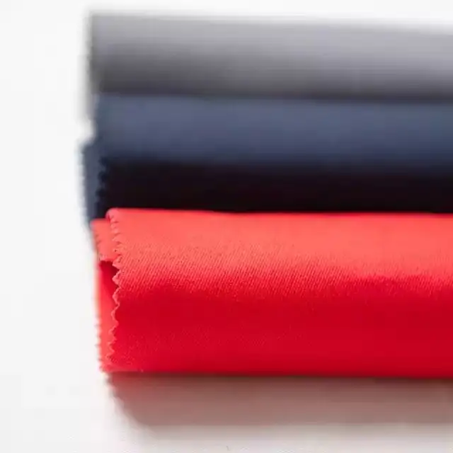 Gran oferta de fábrica, tela ignífuga de sarga de polialgodón de varios colores hecha en China, venta al por mayor OEM para ropa de trabajo