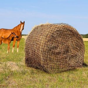 Filet à foin anti-UV pour chevaux à alimentation lente, avec corde, à prix abordable – Filets pour chevaux utilisables un an, pour balles de foin de grande taille - Product Image 1