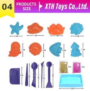Nouveaux trésors de sirène jouer du sable bricolage espace magique sable avec des <span class=keywords><strong>animaux</strong></span> marins moule accessoires sable sensoriel activité jouets pour enfants - Product Image 5