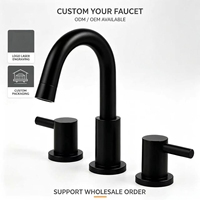 Robinet de lavabo de salle de bain OEM/ODM à expédition rapide depuis l'entrepôt, robinet de lavabo à 2 poignées, large, à 3 trous pour lavabo de salle de bain