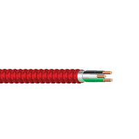 Cable MC Profesional de 16/2 14/2 12/2 600V con Revestimiento de PVC y Armadura de Aluminio para Sistemas de Alarma contra Incendios (14-18 AWG)