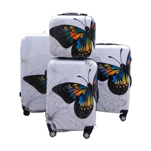 Juego de maletas con diseño de mariposa, maleta ligera con ruedas de 20 y 24 pulgadas para mujer, equipaje de mano con 4 ruedas y mango desmontable - Product Image 1