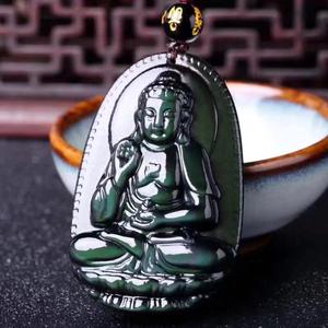 Huit Patron Saint Obsidienne Amulette Pendentif Collier DIY Naturel Noir Écologique Bouddha Amour Feng Shui Cristal Pierre Cristal - Product Image 2