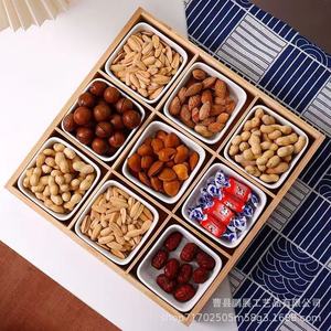 Traditional Chinese <b>Snack</b> <b>Tray</b> Bamboo Storage Box For Home New Year Wedding Occasions Multifunctional Serving <b>Trays</b> - Product Image 1