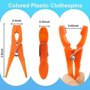Air-Drying Eco-Friendly Durable Clothing Pin Set with Springs <b>Hanging</b> Pegs Clips for Laundry Shoes Colorful Plastic Clothespins - Product Image 2