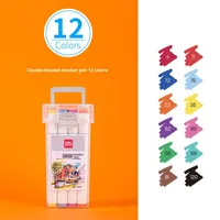 Ensemble de marqueurs à double pointe fine de 12/24/36 couleurs pour les enfants d'âge scolaire, dessin et papeterie