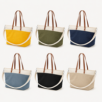 Sac fourre-tout en toile personnalisé haut de gamme 2026 pour les marques de mode, beauté et bien-être avec impression de logo, poignée en PU, commandes en gros, MOQ500