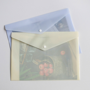 Carpeta de archivos con botones A4 de color pastel, sobre de plástico impermeable para documentos - Product Image 5