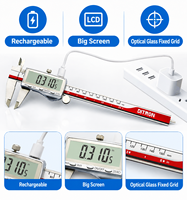 Pied à coulisse numérique rechargeable Type-C DITRON avec grand écran LCD, en acier inoxydable DIN862 4CR13, 0-150 200 300mm
