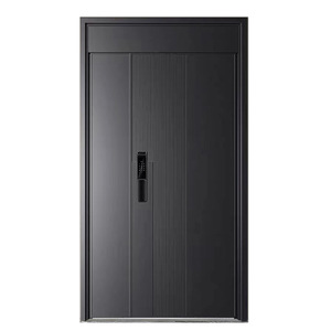 Puerta de Entrada Inteligente Antirrobo de Aluminio Fundido, Moderna y Minimalista para Villa, con Combinación de Doble Puerta y Marco de Aluminio - Product Image 1
