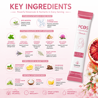 Poudre d'équilibre du cycle PCOS OEM ODM, mélange d'herbes Myo-Inositol NAC, soutien hormonal féminin, bien-être menstruel, complément alimentaire