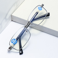 Lunettes de Lecture Classiques Ultra-légères Anti-Lumière Bleue, Monture Intégrale en Résine pour Hommes et Femmes, Lunettes de Lecture à Monture Métallique Durables