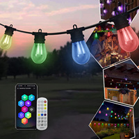 Ampoules Edison transparentes étanches HRSYT DC24V, éclairage Bitro, changement de couleur, blanc chaud RGBW, guirlandes lumineuses LED d'extérieur pour patio