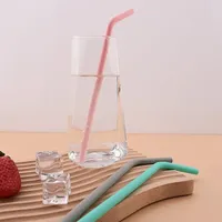 Pailles à boire en silicone modernes, portables, écologiques, droites et courbées, couleurs bonbon, accessoires de bar pour mariage