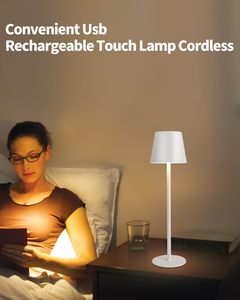 Lampe de table rechargeable sans fil à intensité variable 3 couleurs pour hôtel, chevet, salon, restaurant - Vente en gros - Product Image 3