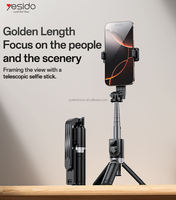 Mini trépied sans fil personnalisé pour selfie, rotation à 360°, support de téléphone portable pliable, pour smartphone, voyage, diffusion en direct