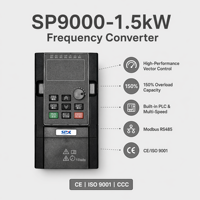 Variateur de fréquence certifié CE 220V à 380V CA monophasé à économie d'énergie pour pompe à eau et compresseur