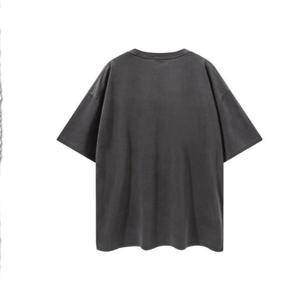 เสื้อยืดแขนสั้นพิมพ์ลายควันแนวไฮสตรีทย้อนยุคสำหรับผู้ชายใหม่ฤดูร้อน - Product Image 2