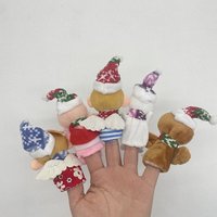 Vente en gros Jouet de Noël pour le Nouvel An Mini animal Père Noël wapiti bonhomme de neige Pingouin marionnettes à doigt poupée peluche
