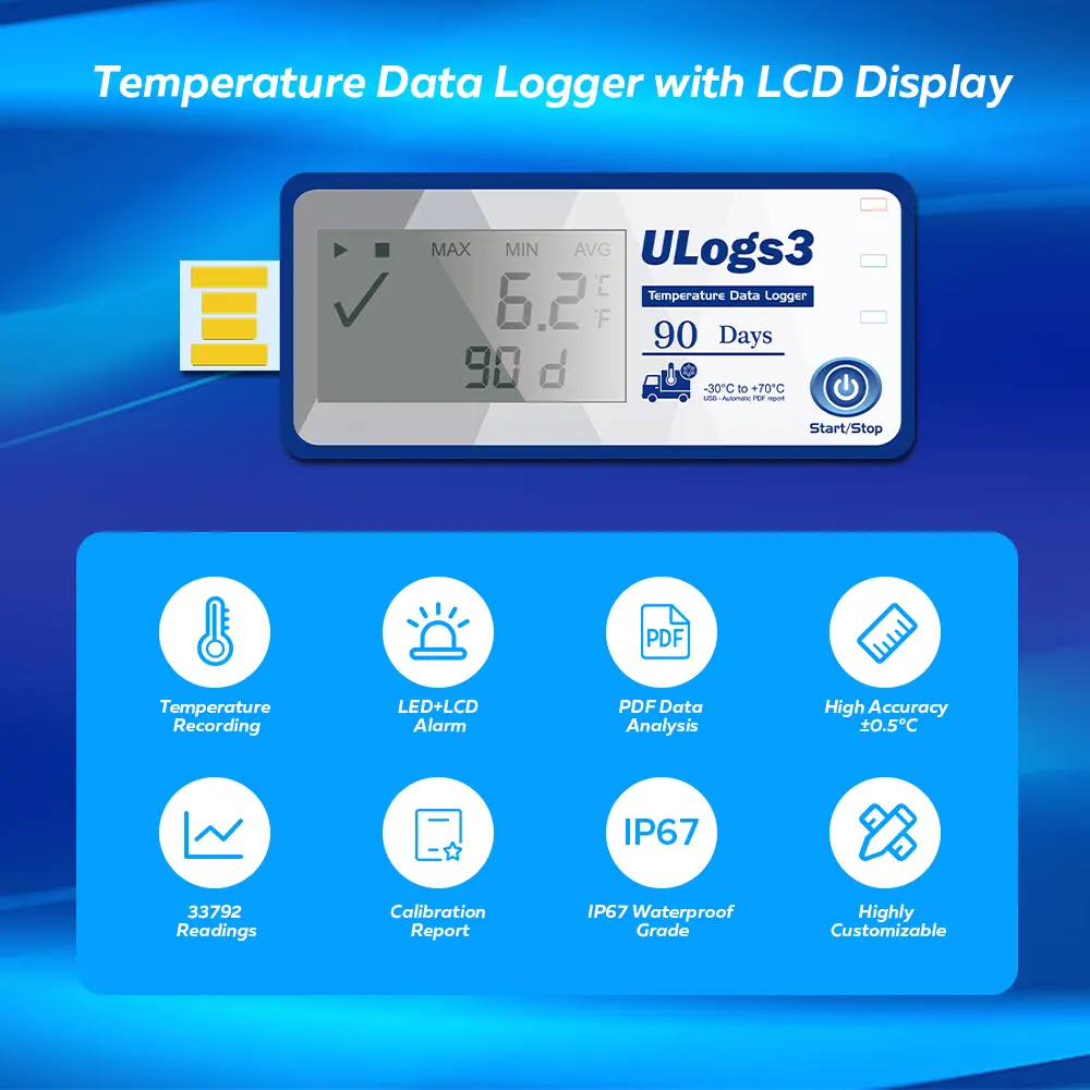 Alta Precisão Usb Temperatura Data Logger Temp Record Data Logger Dispositivo Monitoramento Universal
