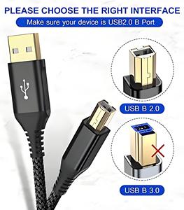 <span class=keywords><strong>สาย</strong></span>2.0ข้อมูล USB B ยาว1ม. แจ็กเก็ตไนล่อนถักเปียป้องกันสินค้าจากโรงงาน <span class=keywords><strong>HP</strong></span> Dell Brother Lexmark - Product Image 5