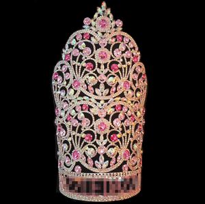 มงกุฎขนาดใหญ่ส่องแสงขนาด 14 นิ้วมงกุฎประกวดทรงสูงสําหรับราชินีมิสจักรวาล - Product Image 1