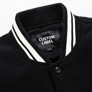 Giacca da Baseball <span class=keywords><strong>Varsity</strong></span> Unisex Autunnale con Maniche in PU, Monopetto con Bottoni a Pressione, 100% Poliestere, Stampa Personalizzata OEM - Product Image 2