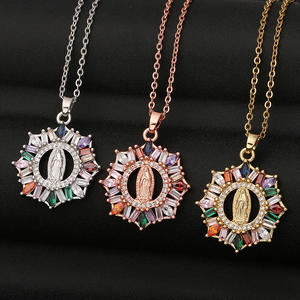 Us7 — collier en plaqué or 18K avec pendentif, chaîne à breloque, pendentif vierge marie, personnalisé, pour femmes, nouvelle collection - Product Image 1