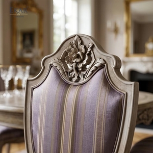 Chaise de salle à manger Lyric Floral à dossier en forme d'écran |   Sièges de style néoclassique français de luxe - EKAR - Product Image 4