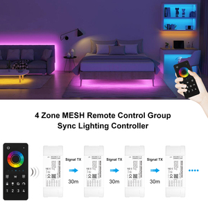 C506b 4 khu vực lưới từ xa groupsync tuya thông minh 5-in-1 Led điều khiển app bằng giọng nói 12/24V không dây thay đổi màu sắc điều khiển - Product Image 4