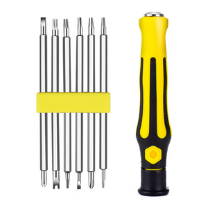 6 In 1 Multi Purpose Screwdriver Set For Mobile Phone And <b>Telecommunications</b> Repair With Magnetic Bits Nickel Plated Steel - Product Image 1