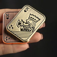 EN71 EDC ADHD Pièce à glissière en alliage de zinc, motif Crâne d'Halloween, carte de poker haptique, jouets cadeaux magnétiques de décompression à illusion d'optique