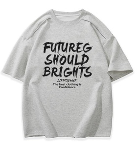 T-shirt Oversize Homme Imprimé Lettres Graffiti Col Rond Décontracté Streetwear 220 Grammes Polyester/Coton Respirant pour Dropshipping - Product Image 3