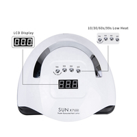 Lampe à ongles UV LED professionnelle 180W SUN X7 MAX - Séchoir à ongles haute puissance pour tous les gels avec support pour téléphone et poignée rotative Salon