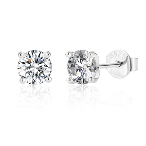 VVS Moissanite Earrings Wholesale Classic 4 Prong Round Cut 925 <b>Sterling</b> <b>Silver</b> <b>Studs</b> for Women Luxury Jewelry - Product Image 6