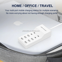 Cargador de Pared USB de Alta Velocidad de 50W con 6 Puertos USB-A y 4 Puertos Tipo-C, Carga Rápida para 11/12/13/14 y Computadoras Portátiles
