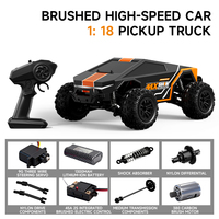 Camion RC 4x4 HY 2,4 GHz à l'échelle 1:18, voiture télécommandée tout-terrain avec chargeur, câble USB, portée de 50 m, 3,5 canaux, prêt à l'emploi