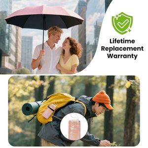 Mini parapluie capsule UV pliable avec lumière, protection UV, imperméable, logo personnalisé - Product Image 4