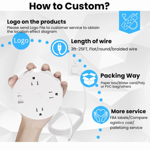 Multiprise <span class=keywords><strong>murale</strong></span> avec 3 prises CA Courant nominal 10A Rallonge de <span class=keywords><strong>prise</strong></span> US Type de <span class=keywords><strong>prise</strong></span> USA - Product Image 5