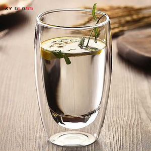 Taza de cristal de café de doble pared reutilizable clásica resistente al calor - Product Image 5