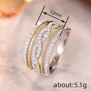Anello Bicolore Stile Principessa per Donne, Elegante Gioiello da Dito alla Moda - Product Image 4