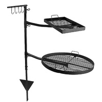 Parrilla de barbacoa vertical giratoria para acampar al aire libre
