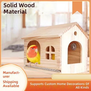 <span class=keywords><strong>Nid</strong></span> d'<span class=keywords><strong>oiseau</strong></span> en bois massif avec fond en maille amovible, cage verte pour perroquets, modèles petits et grands, modèle XZ-01, fabricant direct - Product Image 1