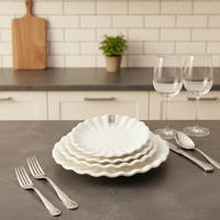 Assiettes de mariage incassables en plastique blanc, 1 pièce, design élégant