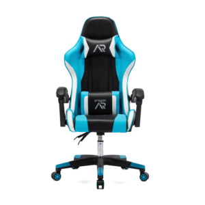 Kursi Putar Balap Tradisional Kulit Sintetis Ergonomis untuk Gamer dengan Mekanisme Multi-Fungsi Sandaran Kepala Bantal Lumbar - Product Image 3