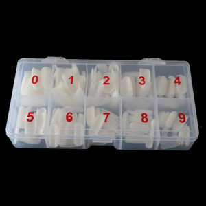 FCJ Nail Art 500 pezzo scatola armatura unghie artificiali francesi trasparenti naturali completamente/parzialmente incollate a metà pezzi