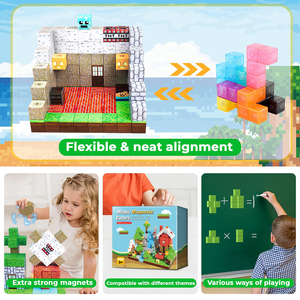 200 peças de Blocos de Construção Magnéticos de Plástico, Conjunto de Brinquedos Educacionais STEM, Certificado EN71 CE, Desenvolve a Criatividade - Product Image 5