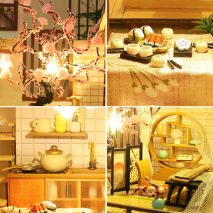 Kit de construction en bois en gros, Villa japonaise multi-pièces, Maison de poupée 3D DIY, Jouet artisanal de collection anti-stress pour adultes - Product Image 4
