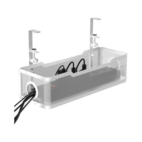 Organisateur de câbles de bureau moderne en métal avec pince pour salon - Rangement multifonctionnel pour fils et cordons