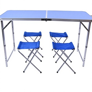 Tavolo da Pranzo Pieghevole Moderno e Minimalista, Tavolo Portatile <span class=keywords><strong>per</strong></span> Mercato Notturno, Campeggio e Attività all'Aperto, Tavolo e Sedie in Lega di Alluminio - Product Image 6